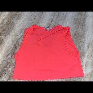Pink Tank top with cut outs